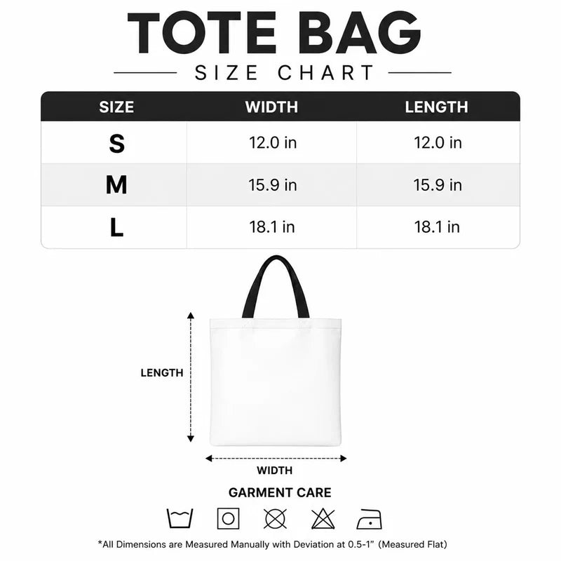 North Carolina Looks Good On Me Tote Bag - Size Chart